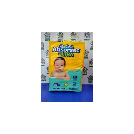 PAÑALES ABSORSEC ULTRA CHICOS  40 PZA